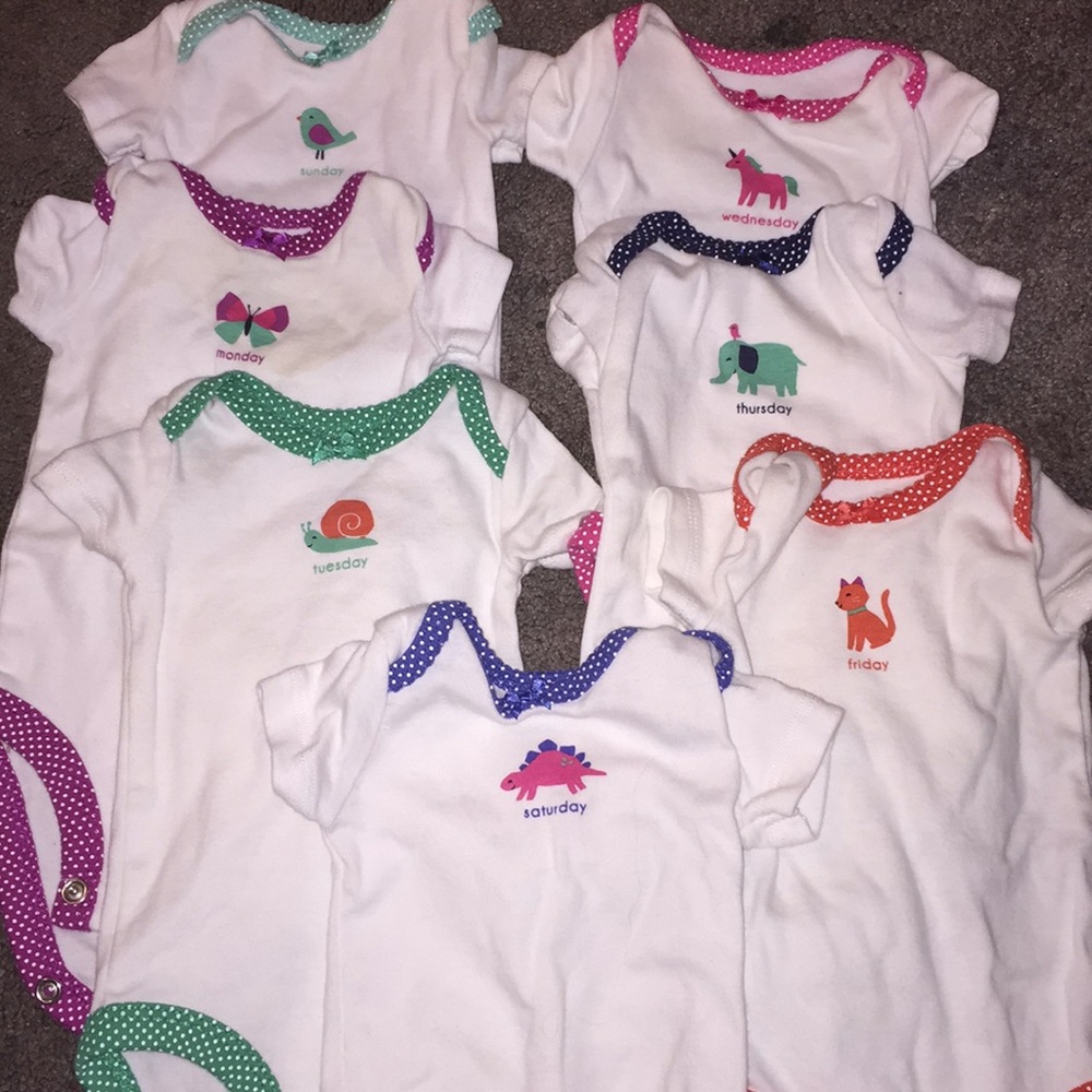 Set of onesies for the whole week
